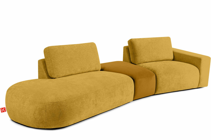 KONSIMO ZUCCO Narożnik do salonu lewy nowoczesny 350 cm, tkanina szenil 754013