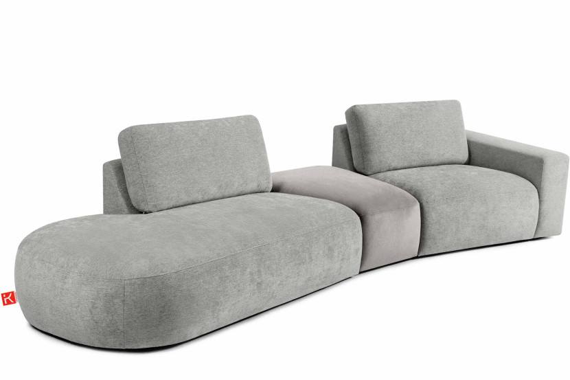 KONSIMO ZUCCO Narożnik do salonu lewy nowoczesny 350 cm, tkanina szenil 754018