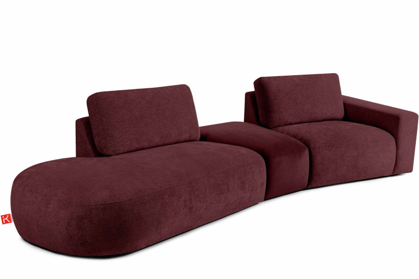 KONSIMO ZUCCO Narożnik do salonu lewy nowoczesny 350 cm, tkanina szenil 754020
