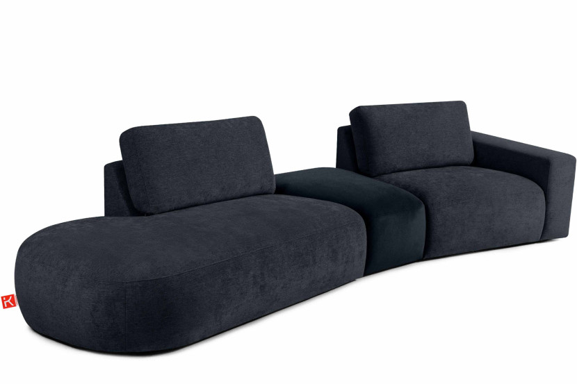 KONSIMO ZUCCO Narożnik do salonu lewy nowoczesny 350 cm, tkanina szenil 754024