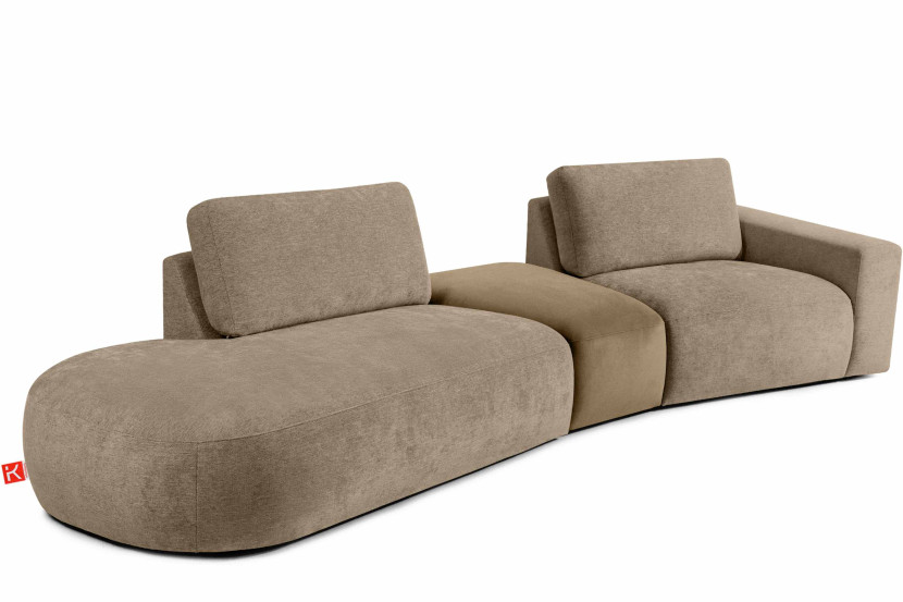 KONSIMO ZUCCO Narożnik do salonu lewy nowoczesny 350 cm, tkanina szenil 753955