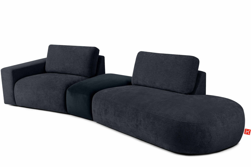 KONSIMO ZUCCO Narożnik do salonu prawy nowoczesny 350 cm, tkanina szenil 754007