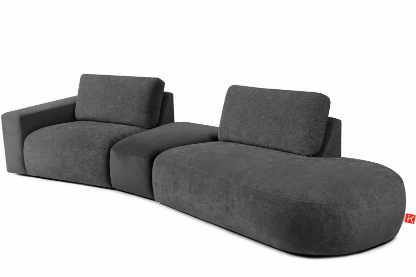 KONSIMO ZUCCO Narożnik do salonu prawy nowoczesny 350 cm, tkanina szenil 754036