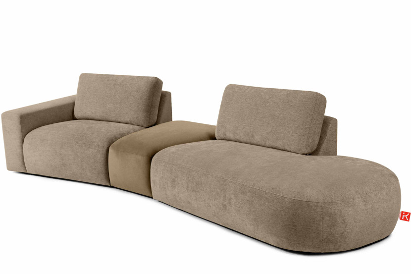 KONSIMO ZUCCO Narożnik do salonu prawy nowoczesny 350 cm, tkanina szenil 753935