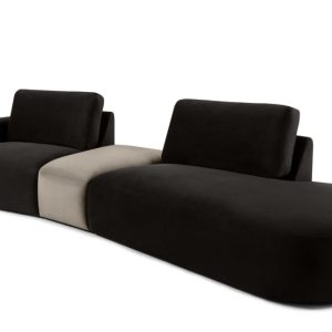 KONSIMO ZUCCO Narożnik modułowy do salonu 350 cm, tkanina welur brąz/beż 754030