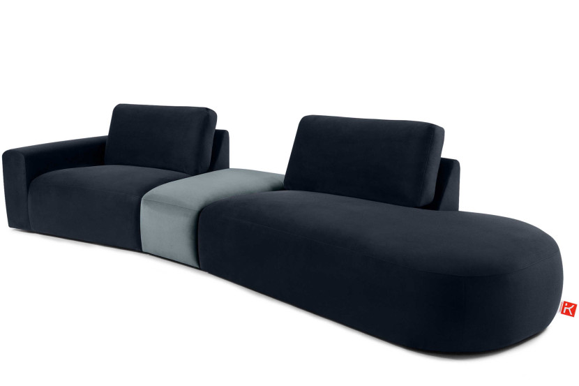 KONSIMO ZUCCO Narożnik modułowy do salonu 350 cm, tkanina welur 753960