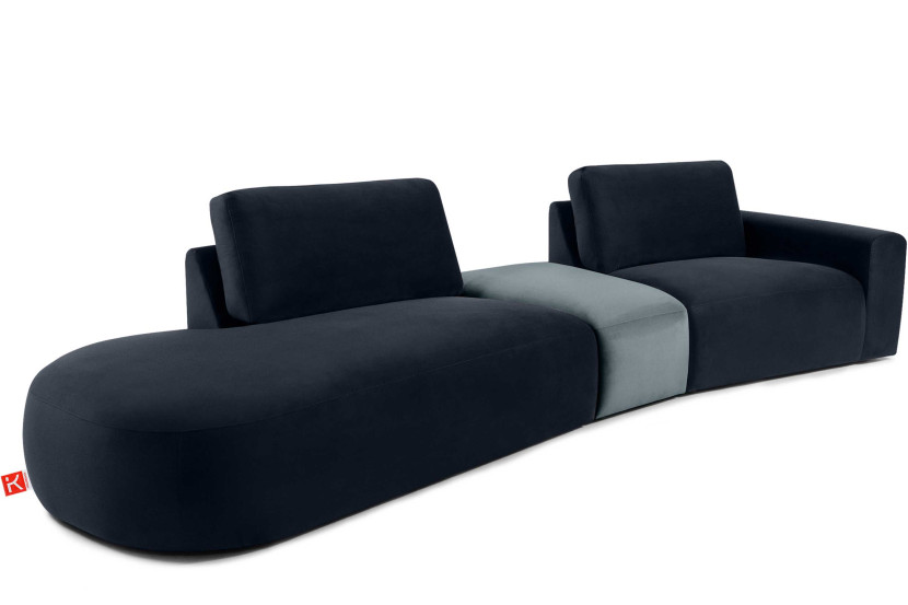 KONSIMO ZUCCO Narożnik modułowy do salonu 350 cm, tkanina welur 753966