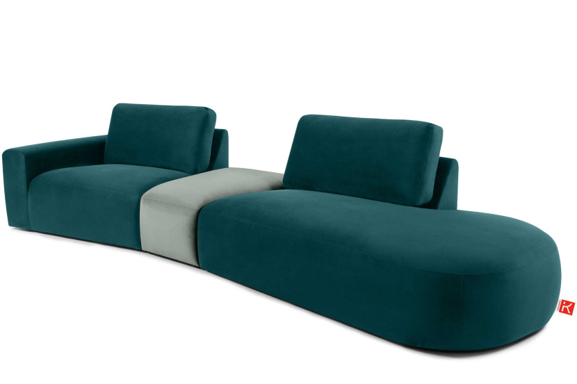 KONSIMO ZUCCO Narożnik modułowy do salonu 350 cm, tkanina welur 753981