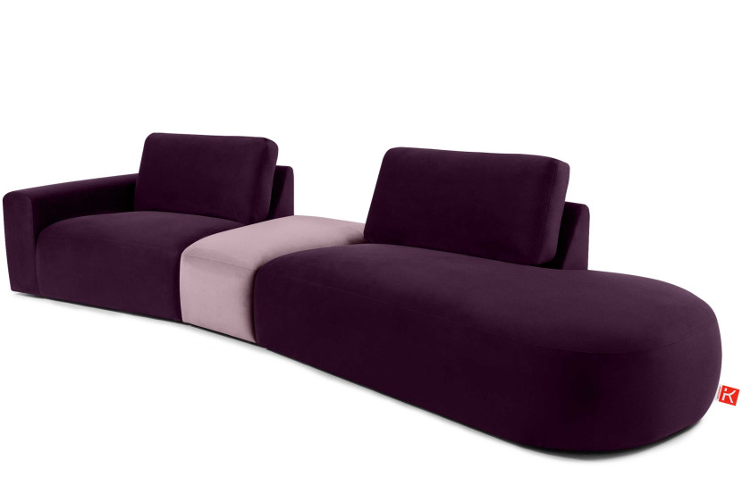 KONSIMO ZUCCO Narożnik modułowy do salonu 350 cm, tkanina welur 754035