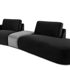 KONSIMO ZUCCO Narożnik modułowy do salonu 350 cm, tkanina welur szary 753937