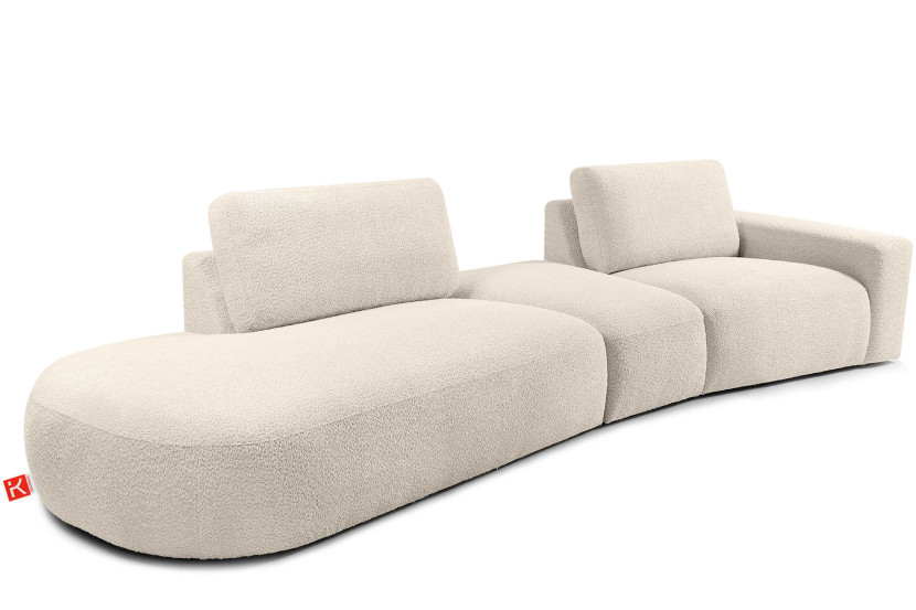 KONSIMO ZUCCO Nowoczesny narożnik modułowy 350 cm, tkanina boucle beżowy 753992