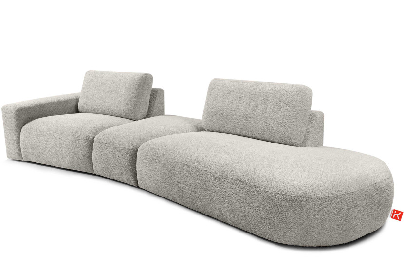 KONSIMO ZUCCO Nowoczesny narożnik modułowy 350 cm, tkanina boucle brązowy 753962