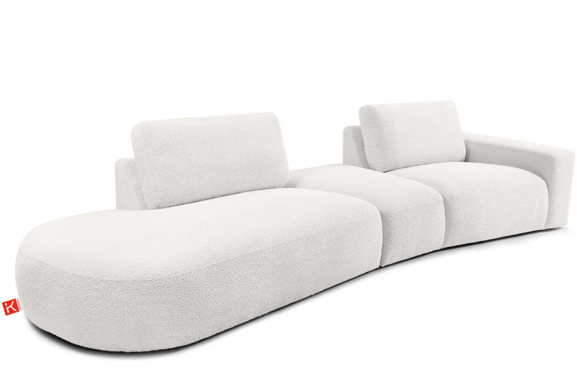 KONSIMO ZUCCO Nowoczesny narożnik modułowy 350 cm, tkanina boucle ecru 753932