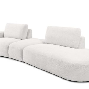 KONSIMO ZUCCO Nowoczesny narożnik modułowy 350 cm, tkanina boucle ecru 753919