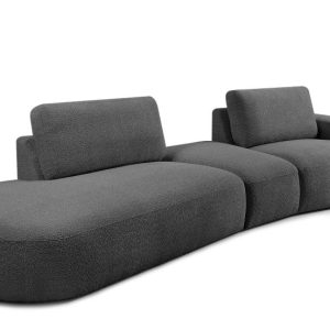 KONSIMO ZUCCO Nowoczesny narożnik modułowy 350 cm, tkanina boucle grafitowy 753994