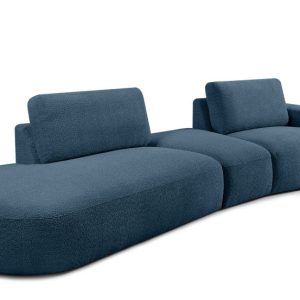 KONSIMO ZUCCO Nowoczesny narożnik modułowy 350 cm, tkanina boucle niebieski 754031