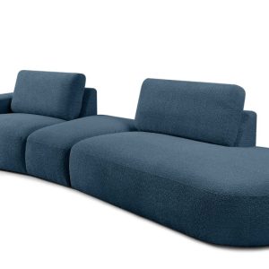 KONSIMO ZUCCO Nowoczesny narożnik modułowy 350 cm, tkanina boucle niebieski 753984