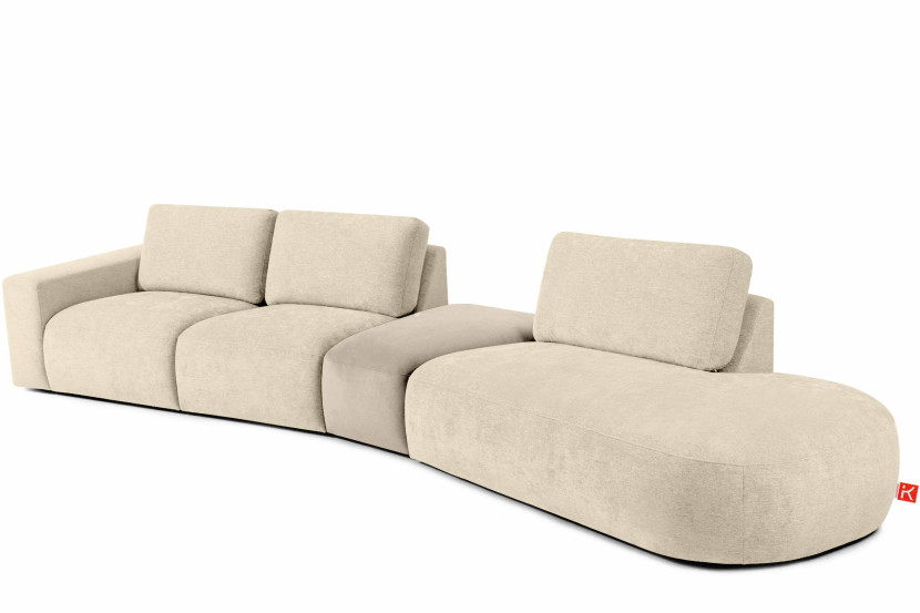 KONSIMO ZUCCO Prawy duży narożnik modułowy do salonu, organiczna forma 754001
