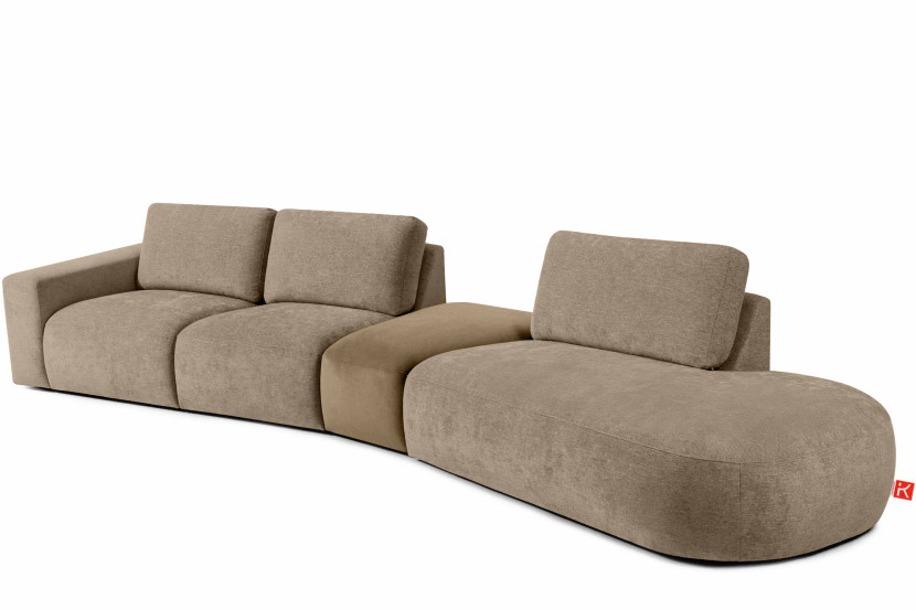 KONSIMO ZUCCO Prawy duży narożnik modułowy do salonu, organiczna forma 754009