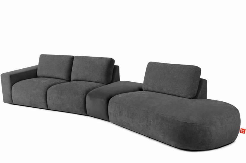 KONSIMO ZUCCO Prawy duży narożnik modułowy do salonu, organiczna forma 754021