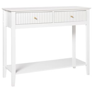 Konsola 2 szuflady 1 półka MDF biała 383722 Konsola 2 szuflady 1 półka MDF biała 383722