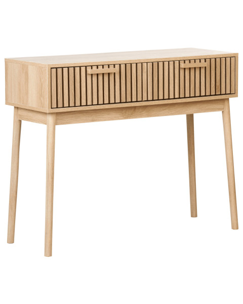 Konsola 2 szuflady MDF jasne drewno 394716