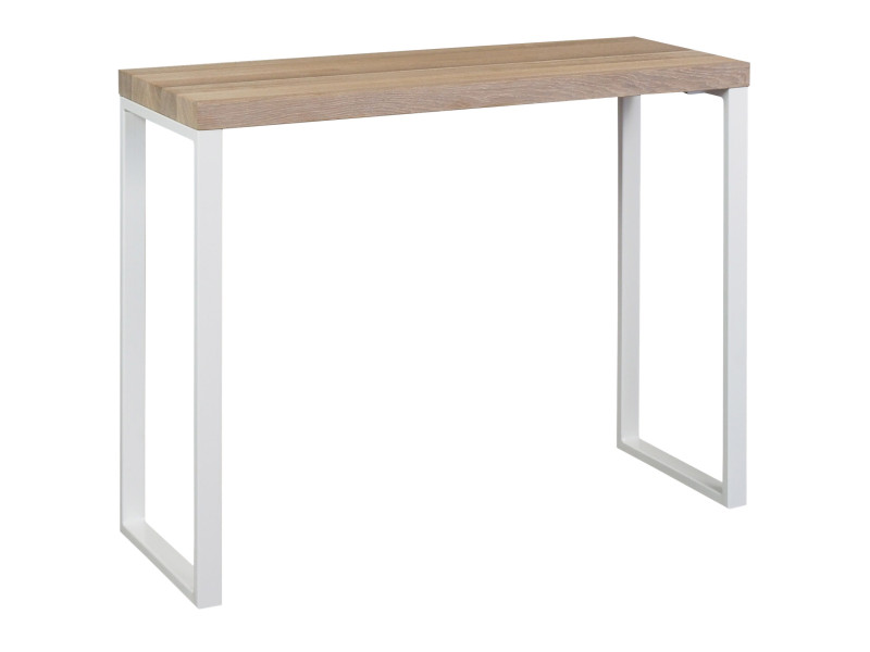 Konsola dębowa LOFT, dąb olejowany Natural i białe nogi 102758