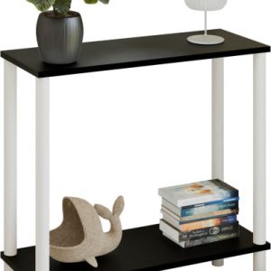 Konsola loft z półką 80x30x80 cm metalowa biała do przedpokoju 987277 Konsola loft z półką 80x30x80 cm metalowa biała do przedpokoju 987277