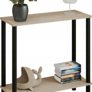 Konsola loft z półką 80x30x80 cm metalowa czarna do przedpokoju 987281 Konsola loft z półką 80x30x80 cm metalowa czarna do przedpokoju 987281