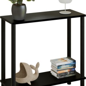 Konsola loft z półką 80x30x80 cm metalowa czarna do przedpokoju 987282 Konsola loft z półką 80x30x80 cm metalowa czarna do przedpokoju 987282