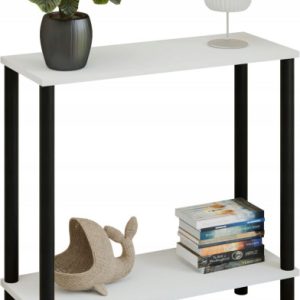 Konsola loft z półką 80x30x80 cm metalowa czarna do przedpokoju 987283 Konsola loft z półką 80x30x80 cm metalowa czarna do przedpokoju 987283