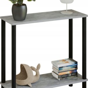 Konsola loft z półką 80x30x80 cm metalowa czarna do przedpokoju 987276 Konsola loft z półką 80x30x80 cm metalowa czarna do przedpokoju 987276