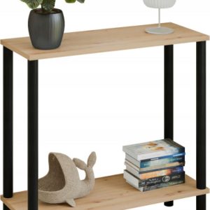 Konsola loft z półką 80x30x80 cm metalowa czarna do przedpokoju 987286 Konsola loft z półką 80x30x80 cm metalowa czarna do przedpokoju 987286