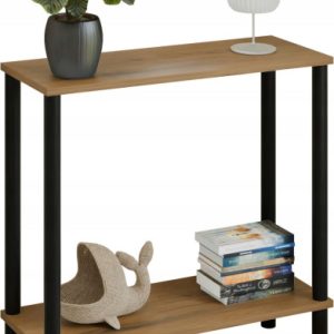 Konsola loft z półką 80x30x80 cm metalowa czarna do przedpokoju 987287 Konsola loft z półką 80x30x80 cm metalowa czarna do przedpokoju 987287
