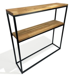 Konsola loftowa czarna 80x80x20cm podwójna 412739 Konsola loftowa czarna 80x80x20cm podwójna 412739