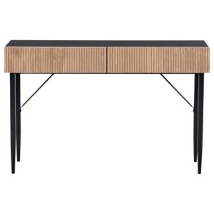 Konsola MDF dwie szuflady prążkowany front czarna 624888 Konsola MDF dwie szuflady prążkowany front czarna 624888