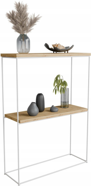 Konsola metalowa toaletka stolik półka stojąca loft biały artisan 60x20h80 813511