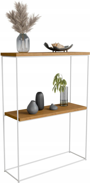 Konsola metalowa toaletka stolik półka stojąca loft biały lancelot 60x20h80 813490