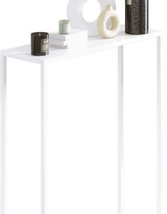 Konsola metalowa toaletka stolik półka stojąca loft biały matowy 60x20h78 922231 Konsola metalowa toaletka stolik półka stojąca loft biały matowy 60x20h78 922231