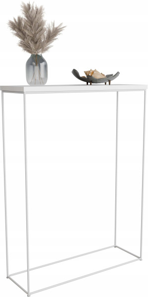 Konsola metalowa toaletka stolik półka stojąca loft biały matowy 60x20x80 813480