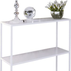 Konsola metalowa toaletka stolik półka stojąca loft biały matowy 80x30h78 936411 Konsola metalowa toaletka stolik półka stojąca loft biały matowy 80x30h78 936411