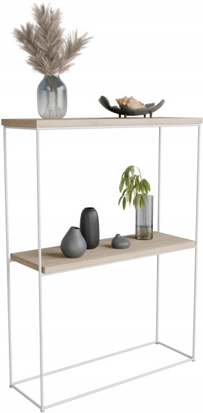 Konsola metalowa toaletka stolik półka stojąca loft biały sonoma 60x20h80 813478