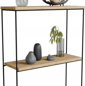 Konsola metalowa toaletka stolik półka stojąca loft czarny artisan 60x20h80 813504 Konsola metalowa toaletka stolik półka stojąca loft czarny artisan 60x20h80 813504