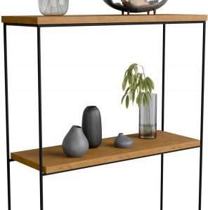 Konsola metalowa toaletka stolik półka stojąca loft czarny lancelot 60×20 813491 Konsola metalowa toaletka stolik półka stojąca loft czarny lancelot 60×20 813491