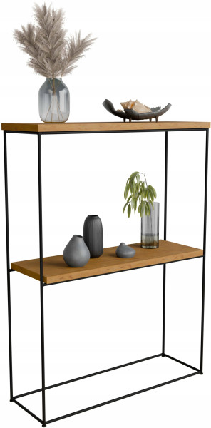 Konsola metalowa toaletka stolik półka stojąca loft czarny lancelot 60x20 813491