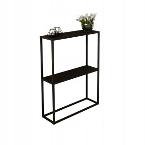 Konsola metalowa toaletka stolik półka stojąca loft czarny matowy 60x20h78 847886 Konsola metalowa toaletka stolik półka stojąca loft czarny matowy 60x20h78 847886