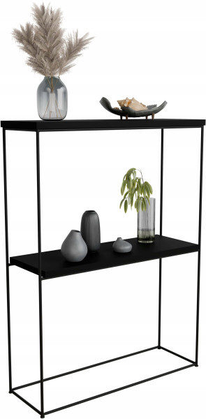 Konsola metalowa toaletka stolik półka stojąca loft czarny matowy 60x20h80 813502