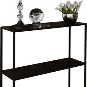 Konsola metalowa toaletka stolik półka stojąca loft czarny matowy 80x30h78 936410 Konsola metalowa toaletka stolik półka stojąca loft czarny matowy 80x30h78 936410