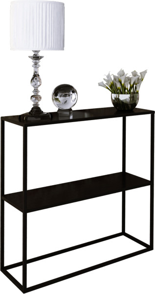 Konsola metalowa toaletka stolik półka stojąca loft czarny matowy 80x30h78 936410