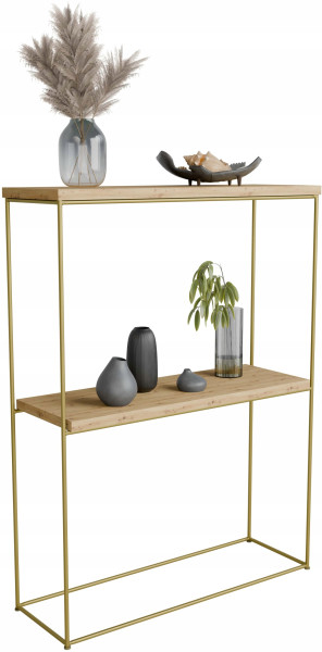Konsola metalowa toaletka stolik półka stojąca loft złoty artisan glamour 813492